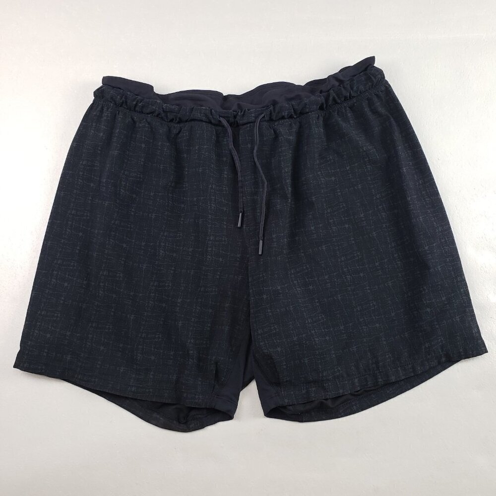 Lululemon Pace Breaker Lined Short Mens XL Black 7" Active Stretch Running